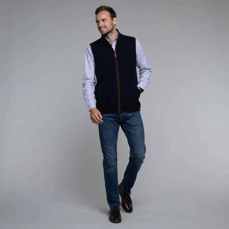 Schoffel Lambswool Aerobloc Gilet Navy-3
